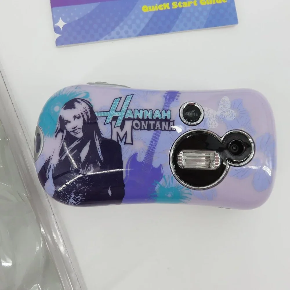 Pix Click Disney Hannah Montana Digital Camera Flash Ages 5+ 2007 Pink Purple